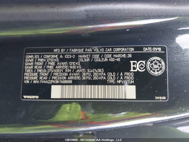 YV4A22PK8K1488688 Volvo Xc90 T6 Momentum