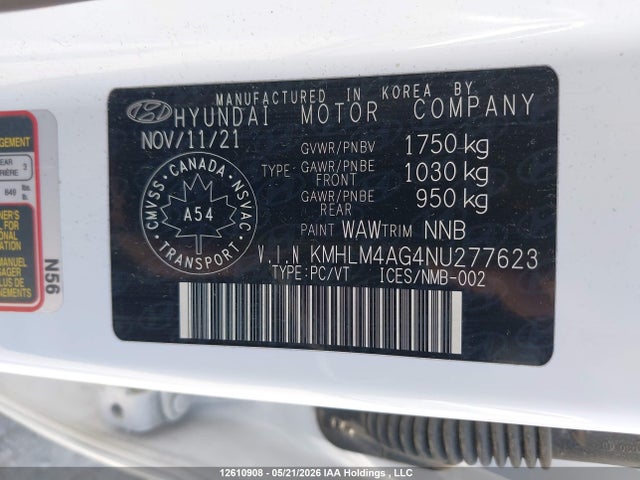 KMHLM4AG4NU277623 Hyundai ELANTRA SEL
