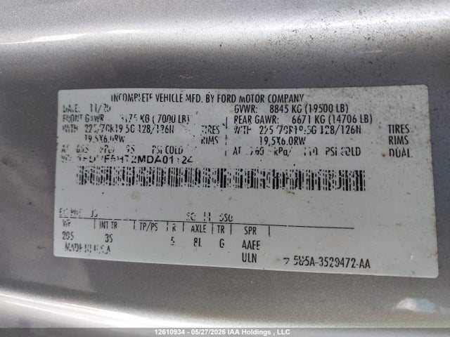 1FDUF5HT2MDA01124 Ford F-550 Chassis Xlt
