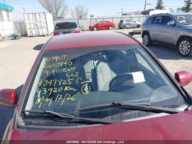 2009 Hyundai Accent Gls მანქანა იყიდება აუქციონზე, vin: KMHCN45C29U347825, აუქციონის ნომერი: 12610940