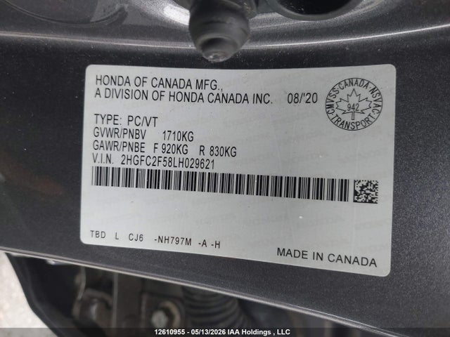 2HGFC2F58LH029621 Honda Civic Lx