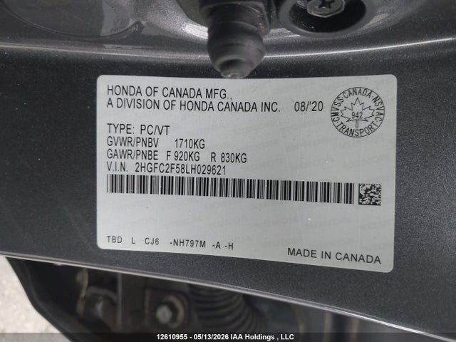 2HGFC2F58LH029621 Honda Civic Lx