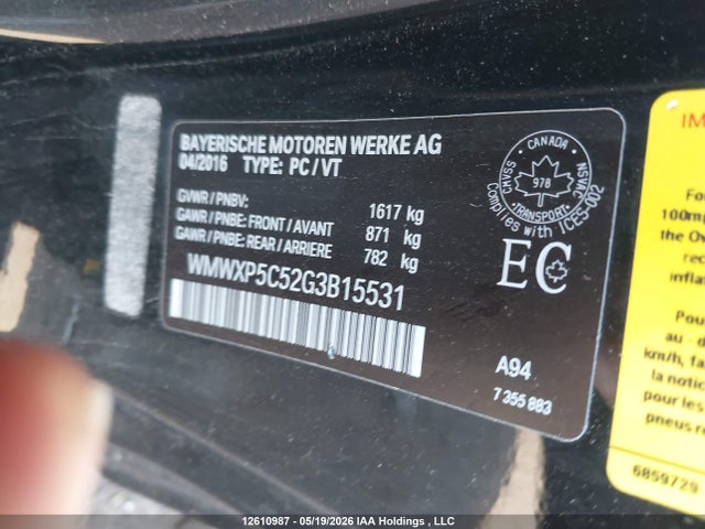 Продажа на аукционе авто 2016 Mini Cooper, vin: WMWXP5C52G3B15531, номер лота: 12610987