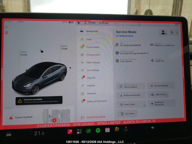 5YJ3E1EA7JF028838 Tesla MODEL 3