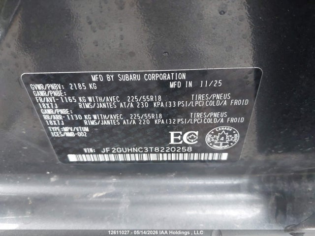 Продажа на аукционе авто 2026 Subaru Crosstrek Limited, vin: JF2GUHNC3T8220258, номер лота: 12611027