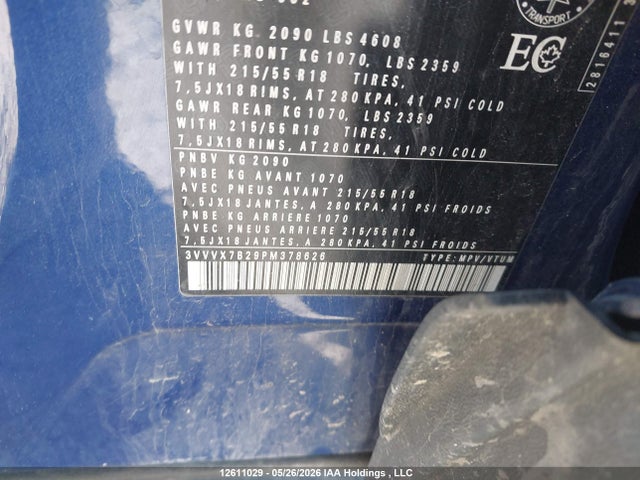 Продаж на аукціоні авто 2023 Volkswagen Taos Se, vin: 3VVVX7B29PM378626, номер лоту: 12611029
