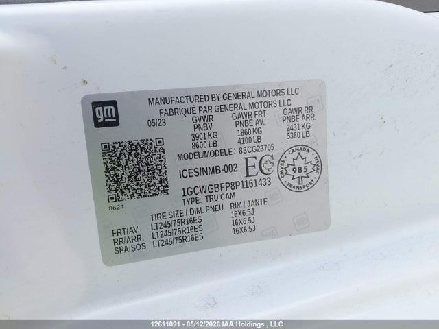 1GCWGBFP8P1161433 Chevrolet Express G2500