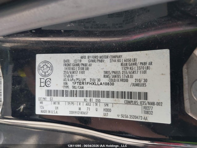 1FTER1FHXLLA10830 Ford Ranger Xl/xlt/lariat