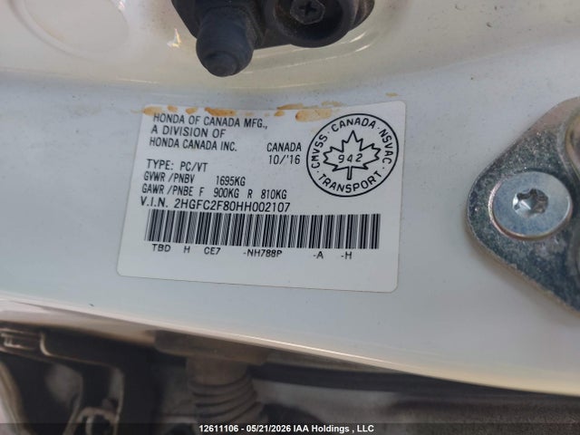 Honda CIVIC EX 2017 2HGFC2F80HH002107 Image 9