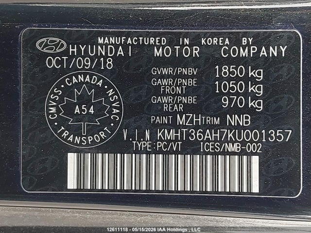 KMHT36AH7KU001357 Hyundai VELOSTER N