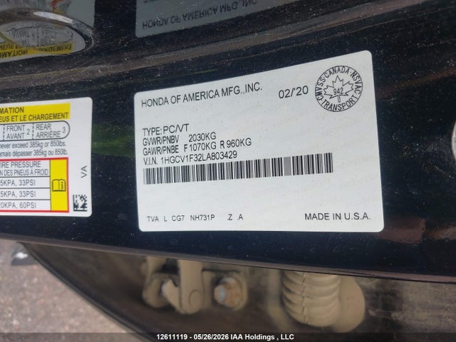 1HGCV1F32LA803429 Honda Accord Sport 1.5t