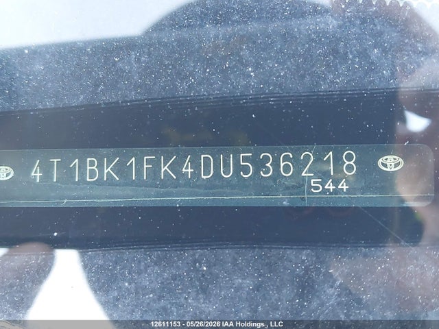 Aukcja sprzedaży 2013 Toyota Camry Xle V6, vin: 4T1BK1FK4DU536218, numer aukcji: 12611153