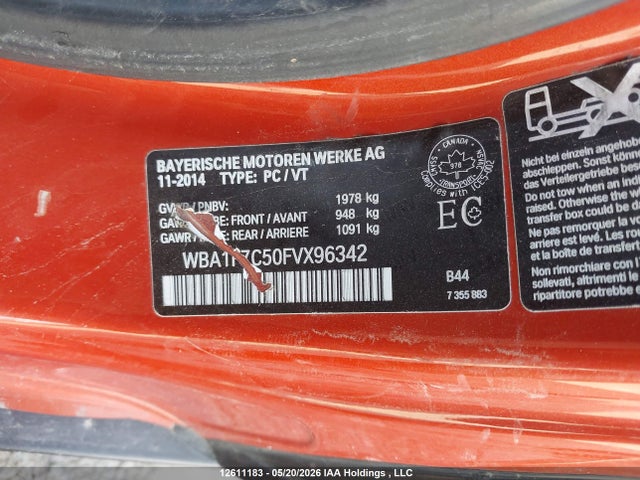 2015 Bmw 228i Xdrive მანქანა იყიდება აუქციონზე, vin: WBA1F7C50FVX96342, აუქციონის ნომერი: 12611183