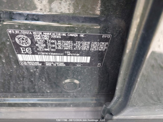 Продаж на аукціоні авто 2013 Toyota Rav4 Limited, vin: 2T3DFREV3DW004442, номер лоту: 12611196