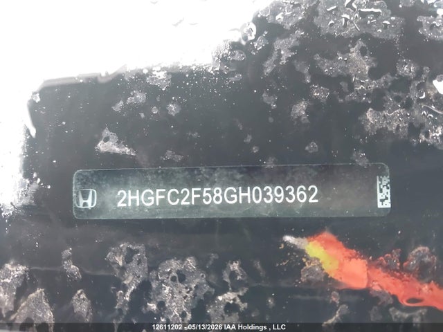Aukcja sprzedaży 2016 Honda Civic, vin: 2HGFC2F58GH039362, numer aukcji: 12611202