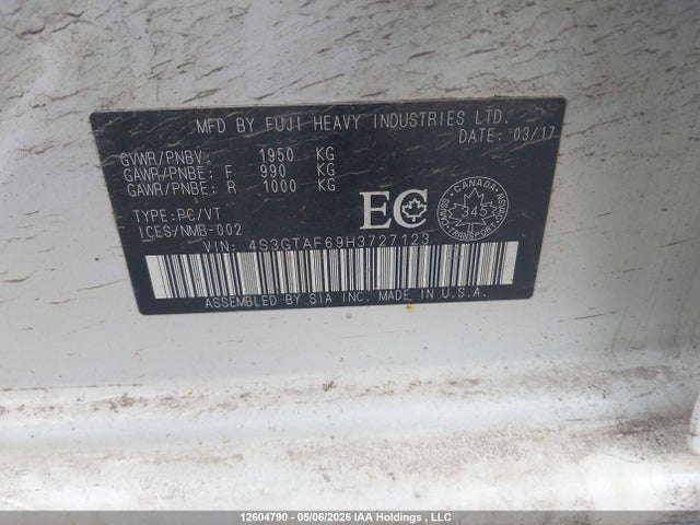 4S3GTAF69H3727123 Subaru Impreza Sport