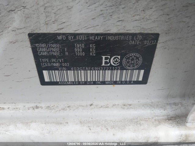 4S3GTAF69H3727123 Subaru Impreza Sport