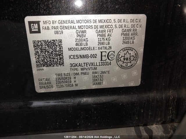Продажа на аукционе авто 2020 Gmc Terrain Sle, vin: 3GKALTEVXLL133314, номер лота: 12611204