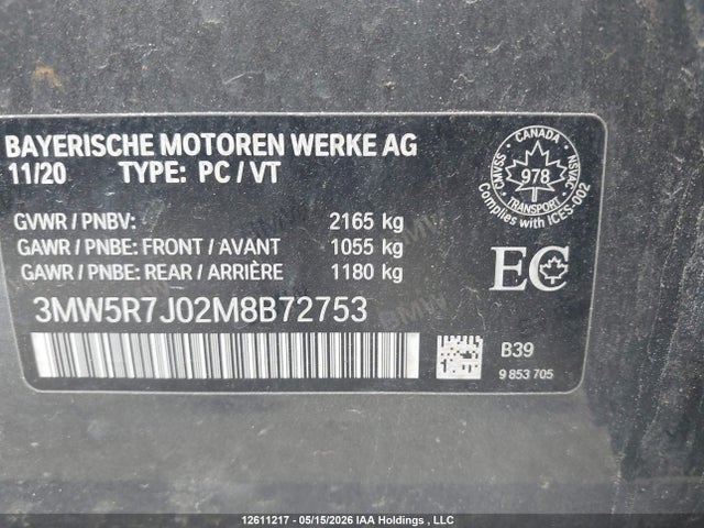 3MW5R7J02M8B72753 BMW 330i Xdrive