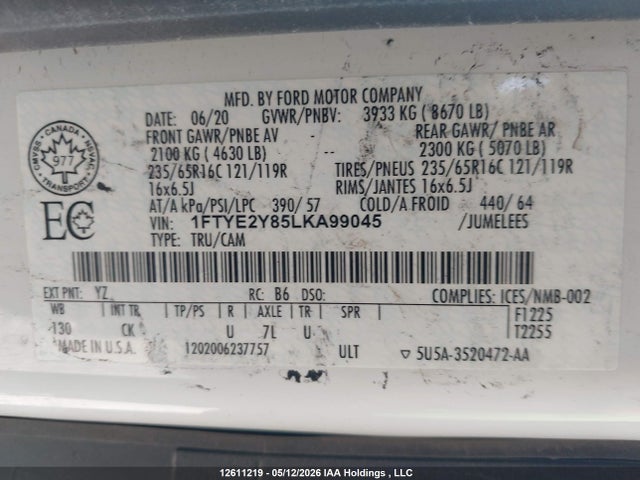 1FTYE2Y85LKA99045 Ford Transit T-150