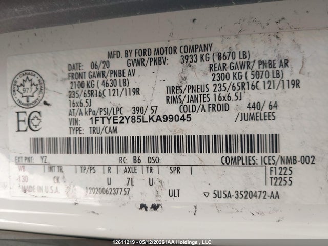 1FTYE2Y85LKA99045 Ford Transit T-150