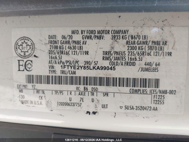 1FTYE2Y85LKA99045 Ford Transit T-150