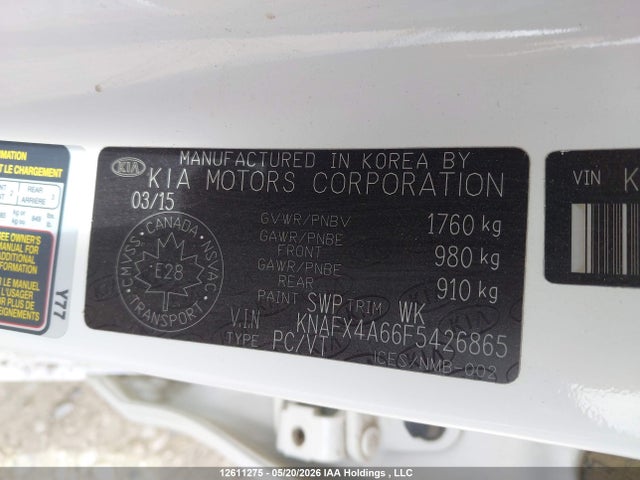 Продаж на аукціоні авто 2015 Kia Forte 1.8l Lx/1.8l Lx+/lx+ Winter Edition, vin: KNAFX4A66F5426865, номер лоту: 12611275