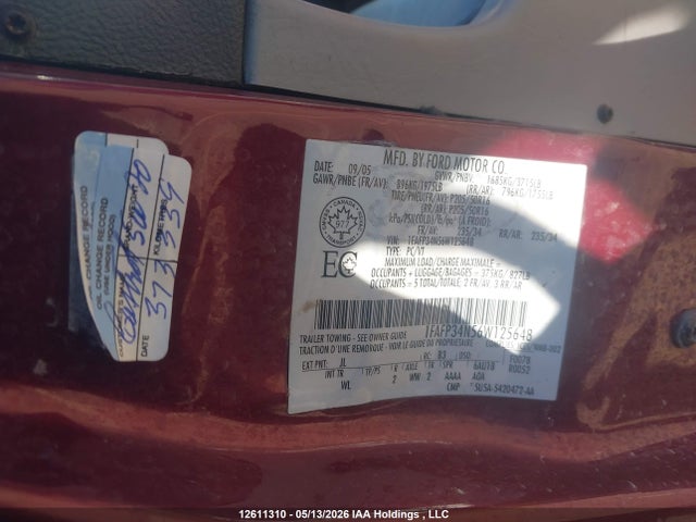2006 Ford Focus Zx4 მანქანა იყიდება აუქციონზე, vin: 1FAFP34N56W125648, აუქციონის ნომერი: 12611310