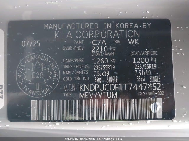 12611316 :رقم المزاد ، KNDPUCDF1T7447452 vin ، 2026 Kia Sportage Lx مزاد بيع