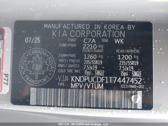 12611316 :رقم المزاد ، KNDPUCDF1T7447452 vin ، 2026 Kia Sportage Lx مزاد بيع