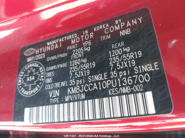 KM8JCCA10PU136700 Hyundai Tucson Ultimate Hybrid Awd