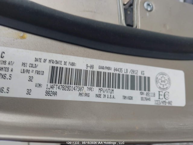 Продаж на аукціоні авто 2009 Jeep Compass Sport, vin: 1J4FT47B29D147307, номер лоту: 12611333