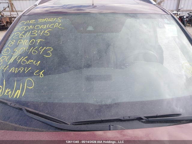 12611345 :رقم المزاد ، 5FNYF6H94JB504643 vin ، 2018 Honda Pilot Touring مزاد بيع