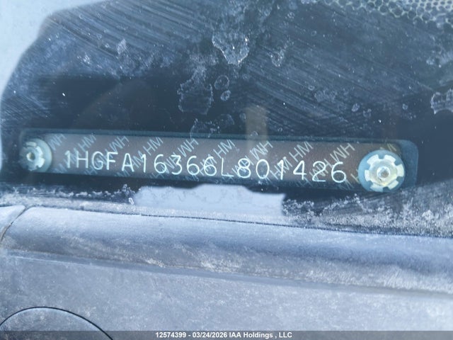 Продажа на аукционе авто 2006 Honda Civic Dx-g, vin: 1HGFA16366L801426, номер лота: 12574399