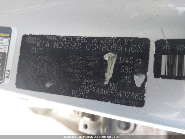Продаж на аукціоні авто 2015 Kia Forte 1.8l Lx/1.8l Lx+/lx+ Winter Edition, vin: KNAFK4A66F5402483, номер лоту: 12606401