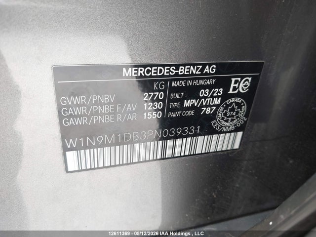 W1N9M1DB3PN039331 Mercedes-Benz Eqb 350 4matic