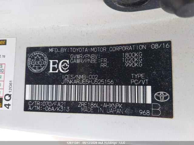 JTNKARJE5HJ525156 Toyota COROLLA IM