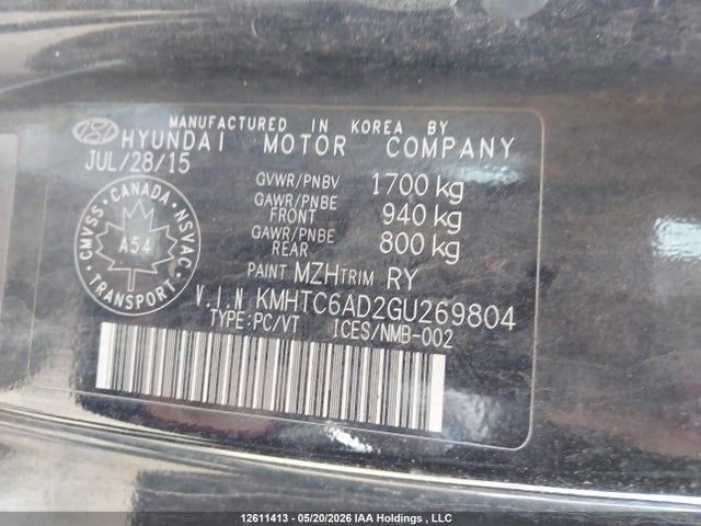 Aukcja sprzedaży 2016 Hyundai Veloster Tech, vin: KMHTC6AD2GU269804, numer aukcji: 12611413