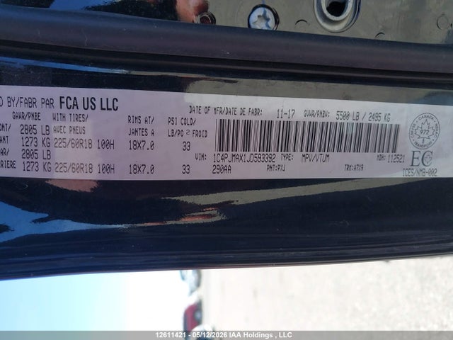 1C4PJMAX1JD593392 Jeep Cherokee Sport