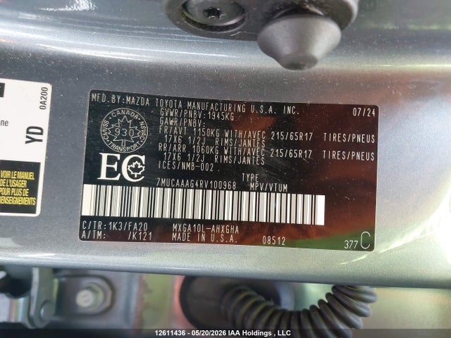 7MUCAAAG4RV100968 Toyota Corolla Cross Le
