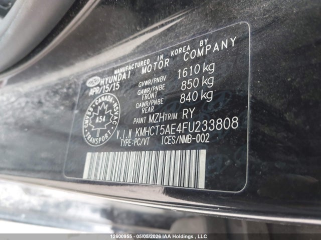KMHCT5AE4FU233808 Hyundai ACCENT GL