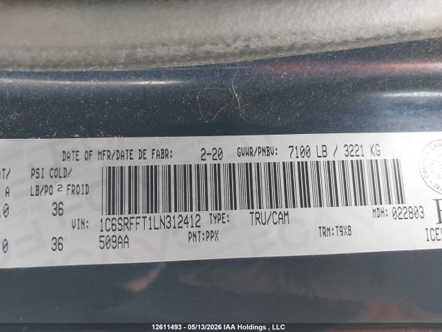 1C6SRFFT1LN312412 RAM 1500 Big Horn