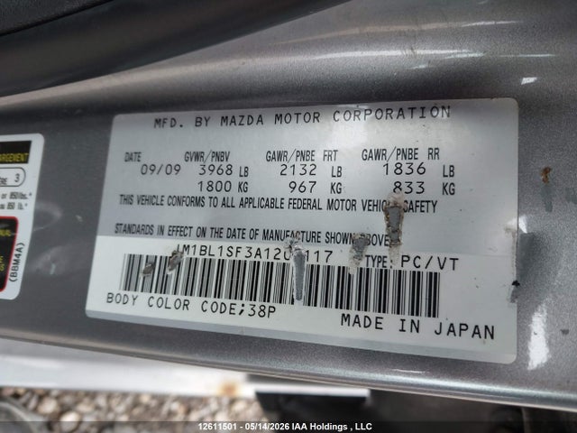 Продажа на аукционе авто 2010 Mazda Mazda3, vin: JM1BL1SF3A1208117, номер лота: 12611501
