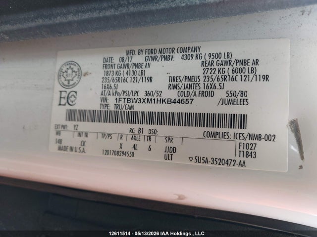 1FTBW3XM1HKB44657 Ford Transit T-350