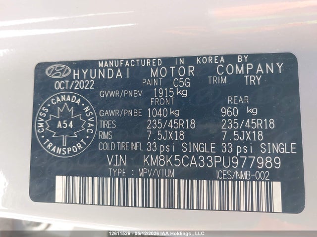 Aukcja sprzedaży 2023 Hyundai Kona N Line With Ultimate Package, vin: KM8K5CA33PU977989, numer aukcji: 12611526