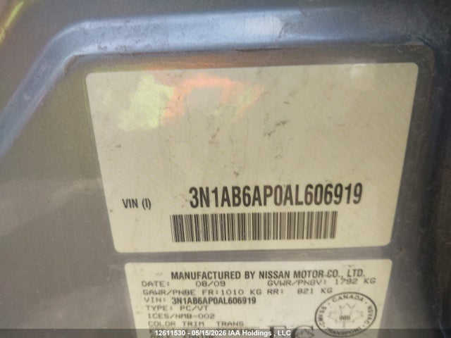 Aukcja sprzedaży 2010 Nissan Sentra, vin: 3N1AB6AP0AL606919, numer aukcji: 12611530