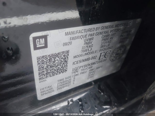 1GCPYBEK8MZ104380 Chevrolet Silverado 1500 Custom