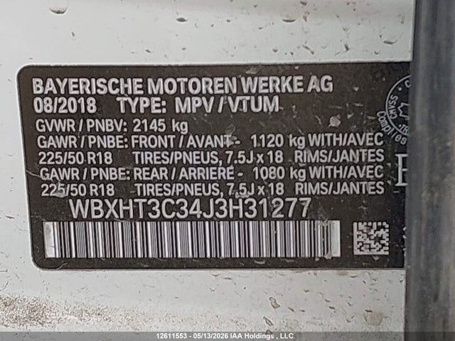 Aukcja sprzedaży 2018 Bmw X1 Xdrive28i, vin: WBXHT3C34J3H31277, numer aukcji: 12611553