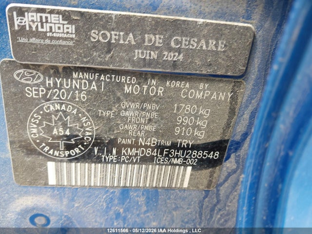 KMHD84LF3HU288548 Hyundai ELANTRA GL