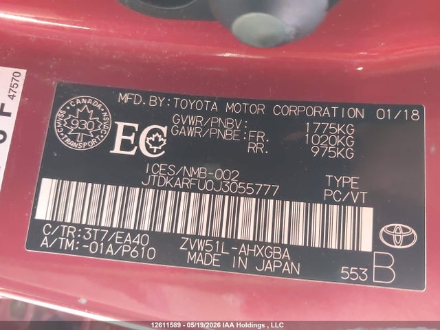 Toyota Prius Technology 2018 JTDKARFU0J3055777 Image 9